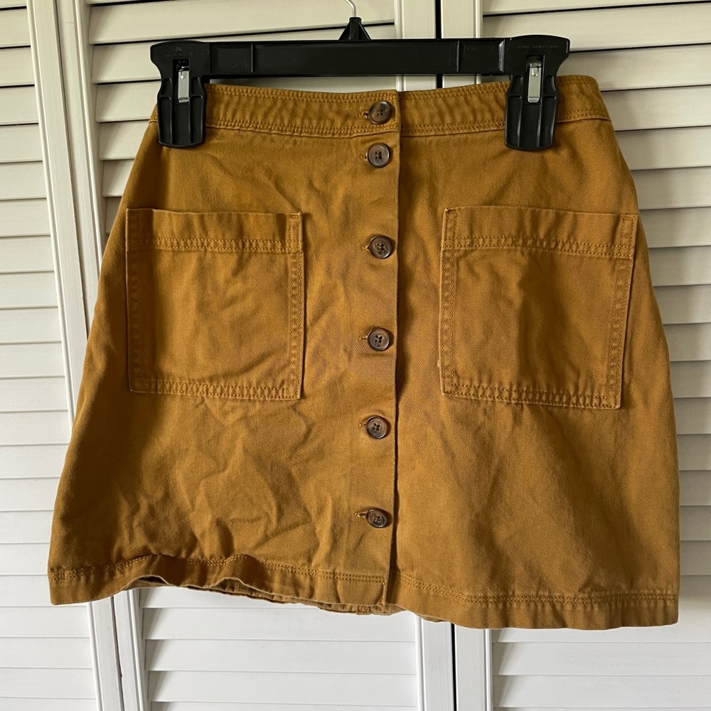 Brown mini skirt with buttons A-line size small